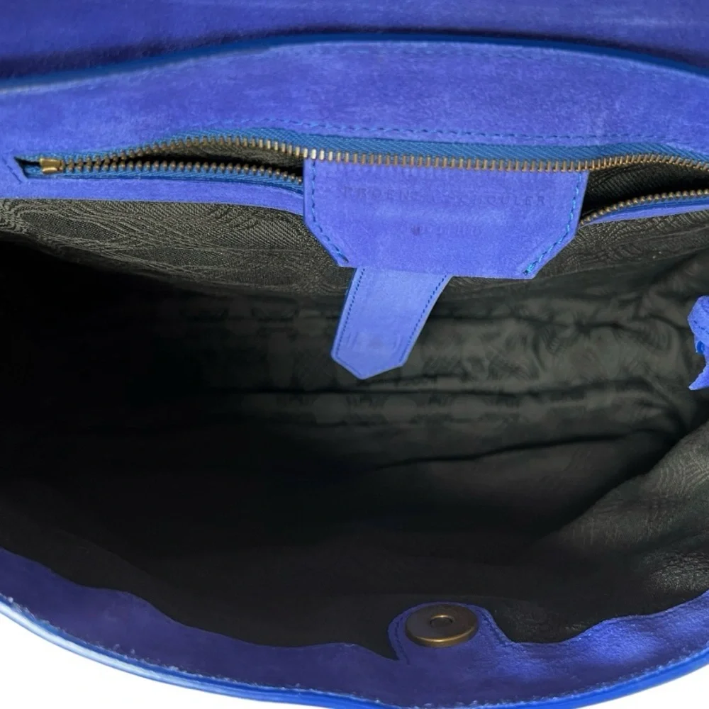 🆕🩷PROENZA SCHOULER Iconic Suede PS1 Shoulder Bag Satchel • *LARGE* • COBALT BLUE